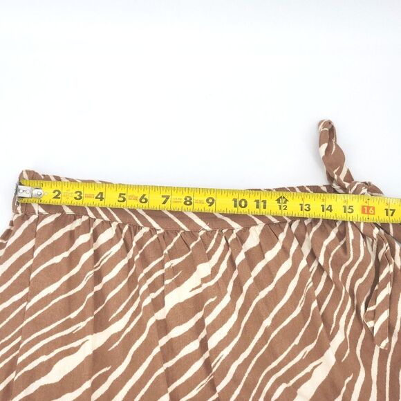 A New Day Midi Wrap Skirt Womens XXL Linen Blend High Rise Zebra Animal Print - Picture 5 of 7